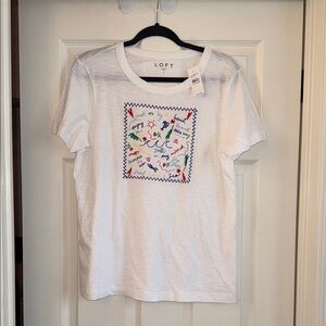 LOFT White Graphic T-Shirt
